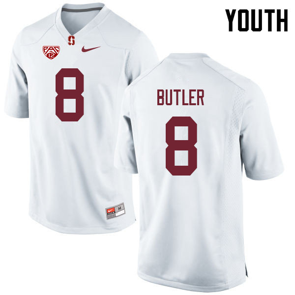 Youth #8 Treyjohn Butler Stanford Cardinal College Football Jerseys Sale-White